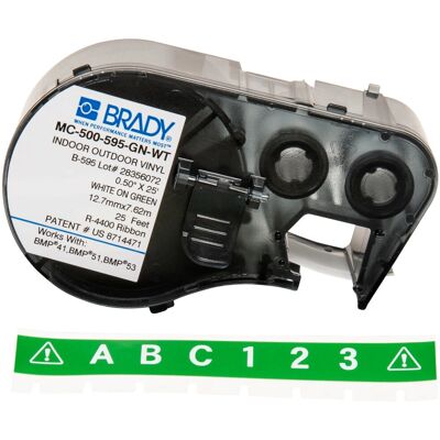 Brady MC-500-595-GN-WT etiqueta de impressora - Série de vinil Brady MC-500-595-GN-WT etiqueta de impressora - Série de vinil