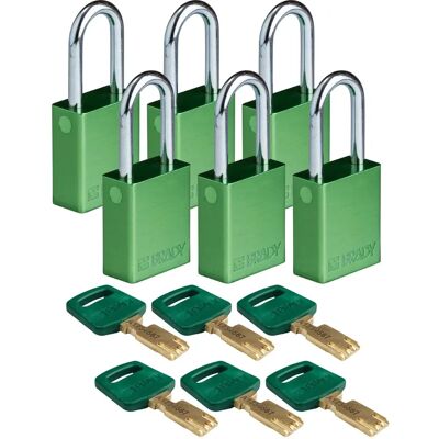 Brady - ALU-GRN-38ST-KD6PK - Grün - 38 mm - padlock Brady - ALU-GRN-38ST-KD6PK - Grün - 38 mm - padlock