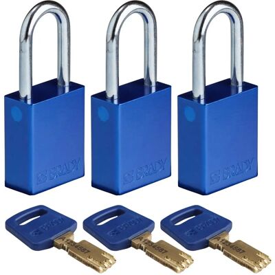 Brady - ALU-BLU-38ST-KA3PK - Blau - 38 mm - padlock Brady - ALU-BLU-38ST-KA3PK - Blau - 38 mm - padlock