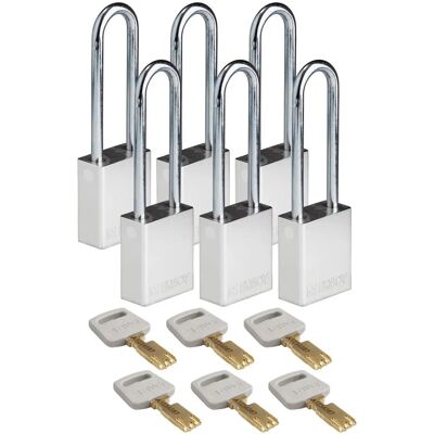 Brady - ALU-SLV-76ST-KD6PK - Aluminium - Vorhängeschloss Brady - ALU-SLV-76ST-KD6PK - Aluminium - Vorhängeschloss