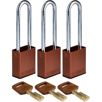 Brady - ALU-BRN-76ST-KA3PK - Aluminium - 76 mm - padlock Brady - ALU-BRN-76ST-KA3PK - Aluminium - 76 mm - padlock
