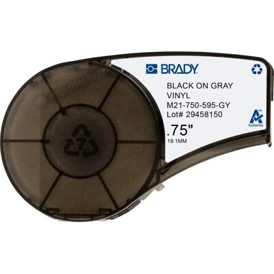 Brady M21-750-595-GY Étiquette en vinyle - 19,05mm Gris - Imprimante d'étiquettes Brady M21-750-595-GY Étiquette en vinyle - 19,05mm Gris - Imprimante d'étiquettes