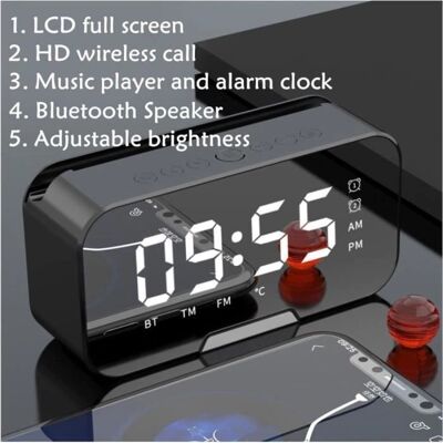 MARCA - Horloge Bluetooth - LED - Noir - Radio-réveil numérique - Publicité MARCA - Horloge Bluetooth - LED - Noir - Radio-réveil numérique - Publicité