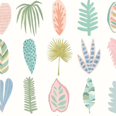 Glasshouse - Ghs50101w - Feuille Boogie - Pastel - Wallpaper - Publicité Glasshouse - Ghs50101w - Feuille Boogie - Pastel - Wallpaper - Publicité