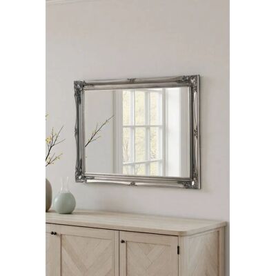 Yearn - French Style Carved - Silver - 103x73cm - Mirror Yearn - French Style Carved - Silver - 103x73cm - Mirror