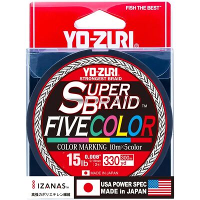 Yo-zuri Superbraid Fivecolor 300 M Braided Line - Fishing Line Yo-zuri Superbraid Fivecolor 300 M Braided Line - Fishing Line