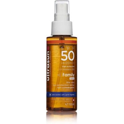 Ultrasun Family Wet Skin Spray SPF 50 - Spray solaire - Publicité Ultrasun Family Wet Skin Spray SPF 50 - Spray solaire - Publicité