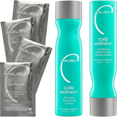 Malibu C Set Cura Capelli Benessere Cuoio Capelluto - Routine Completa per Cuoio Capelluto Secco Malibu C Set Cura Capelli Benessere Cuoio Capelluto - Routine Completa per Cuoio Capelluto Secco