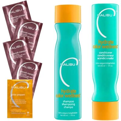 Malibu C Hydrate Color Wellness Set - Haarpflege für coloriertes Haar Malibu C Hydrate Color Wellness Set - Haarpflege für coloriertes Haar