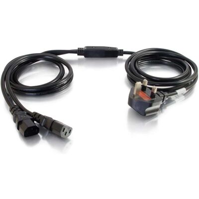 C2G Cbl/3m BS 1363 to 2x C13 Y-Cable Black - Power Cord Splitter C2G Cbl/3m BS 1363 to 2x C13 Y-Cable Black - Power Cord Splitter