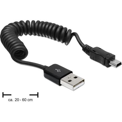 DeLOCK USB 2.0/USB mini 0,6m Kabel - Schwarz DeLOCK USB 2.0/USB mini 0,6m Kabel - Schwarz