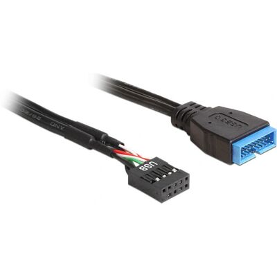 DeLOCK 83281 USB Kábeladapter - 0,3m Fekete - USB 3.0 és USB 2.0 DeLOCK 83281 USB Kábeladapter - 0,3m Fekete - USB 3.0 és USB 2.0