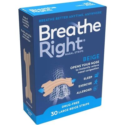 Breathe Right - Original - 3 Pack - 30 Strips - Nasal Strips Breathe Right - Original - 3 Pack - 30 Strips - Nasal Strips