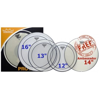 Remo Propack Transparent Pinstripe 12 13 16 - Drum Skins Remo Propack Transparent Pinstripe 12 13 16 - Drum Skins