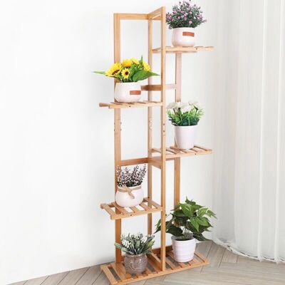 Soporte para Plantas de Bambú Unho - Estantería de 6 Niveles para Esquina Soporte para Plantas de Bambú Unho - Estantería de 6 Niveles para Esquina
