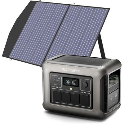 ALLPOWERS R1500 Estación de energía portátil con panel solar 100W - 1152Wh, Silenciosa, 1800W ALLPOWERS R1500 Estación de energía portátil con panel solar 100W - 1152Wh, Silenciosa, 1800W