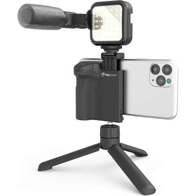 Kit de Vlogging Digipower Follow Me - Smartphone, Microphone & Lumière - Publicité Kit de Vlogging Digipower Follow Me - Smartphone, Microphone & Lumière - Publicité