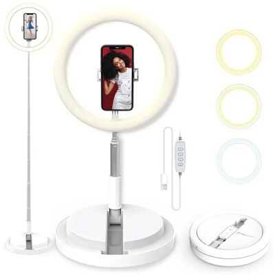Digipower Invisilight 11" Fällbar Ring Light med Stativ & Fjärrkontroll - Vit Digipower Invisilight 11" Fällbar Ring Light med Stativ & Fjärrkontroll - Vit