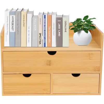 GOJOY - Organizador de Escritorio de Bambú - Natural - Organizador de Escritorio GOJOY - Organizador de Escritorio de Bambú - Natural - Organizador de Escritorio