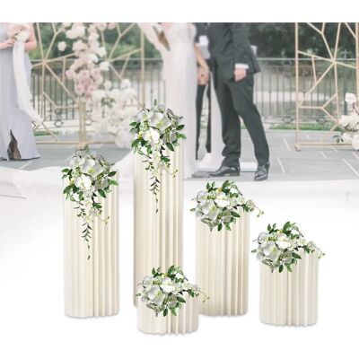 GOJOY 5 fiori - Bianco - Cartone - Centerpiece 30 cm GOJOY 5 fiori - Bianco - Cartone - Centerpiece 30 cm