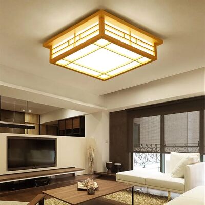 GOJOY - Tatami - Madera de pino - Pantalla blanca - Lámpara de techo GOJOY - Tatami - Madera de pino - Pantalla blanca - Lámpara de techo