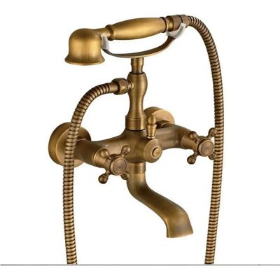 GOJOY - Llave de baño de dos manijas empotrada - Bronce antiguo - Grifería de baño GOJOY - Llave de baño de dos manijas empotrada - Bronce antiguo - Grifería de baño