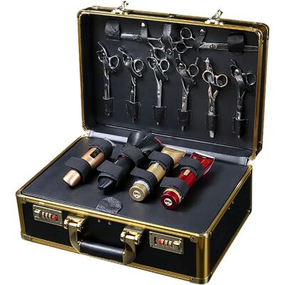 GOJOY - Hairdressing Tool Box - Estuche de viaje - 4 Cortapelos 8 Tijeras - Estuches de maquillaje GOJOY - Hairdressing Tool Box - Estuche de viaje - 4 Cortapelos 8 Tijeras - Estuches de maquillaje