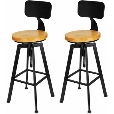 Senderpick - Leather Round Bar Stool - 64-84 cm - 30 cm Ø - Bar Stool Senderpick - Leather Round Bar Stool - 64-84 cm - 30 cm Ø - Bar Stool