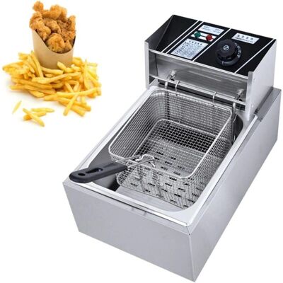Senderpick - 6L 2500W - Acero inoxidable - Freidora eléctrica Senderpick - 6L 2500W - Acero inoxidable - Freidora eléctrica