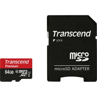 Transcend TS64GUSDU1 Karta pamięci - MicroSDXC Klasa 10 Transcend TS64GUSDU1 Karta pamięci - MicroSDXC Klasa 10