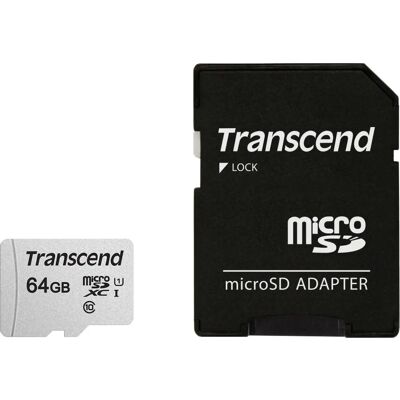 Transcend 64GB microSDXC UHS-I U1 - Tarjeta microSD para aplicaciones y almacenamiento - U3, V30, 95MB/s Transcend 64GB microSDXC UHS-I U1 - Tarjeta microSD para aplicaciones y almacenamiento - U3, V30, 95MB/s