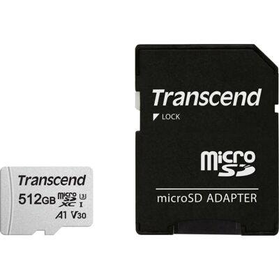 Transcend 300S microSD - microSDXC 512GB με προσαρμογέα Transcend 300S microSD - microSDXC 512GB με προσαρμογέα