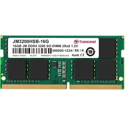 Transcend JetRam 16GB DDR4 3200 MHz Speicher - Laptop & Desktop Transcend JetRam 16GB DDR4 3200 MHz Speicher - Laptop & Desktop