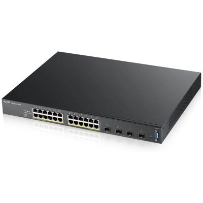 Switch Gerenciado Zyxel XGS2210-28HP - Ethernet Gigabit PoE - 1U Preto Switch Gerenciado Zyxel XGS2210-28HP - Ethernet Gigabit PoE - 1U Preto