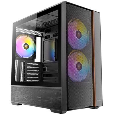 Antec Flux Rear Black - Gaming PC Case with Tempered Glass & ARGB Fans Antec Flux Rear Black - Gaming PC Case with Tempered Glass & ARGB Fans