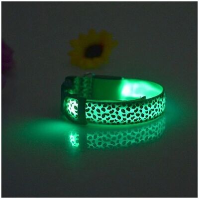 STICKERSLAB - Leopard LED Collar - Verde - LED Dog Collar STICKERSLAB - Leopard LED Collar - Verde - LED Dog Collar