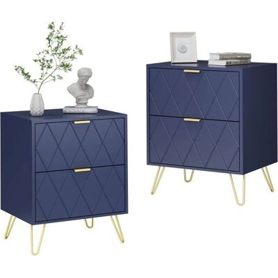 UEV - White Nightstand Set 2 - 2-Tiroirs - Publicité UEV - White Nightstand Set 2 - 2-Tiroirs - Publicité