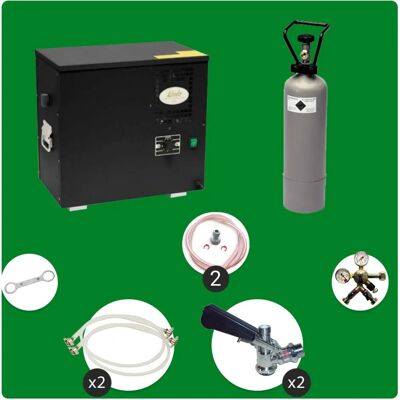 Distributeur de Bière Ich-Zapfe 40L - Double Ligne, Éco Vert - Publicité Distributeur de Bière Ich-Zapfe 40L - Double Ligne, Éco Vert - Publicité