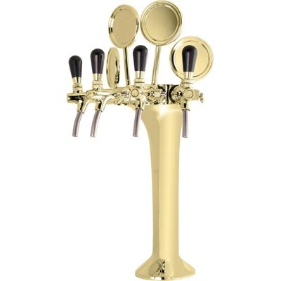 Ich-Zapfe Tappetårn Guld 4-Vejs Elegant - Bier-Turm Ich-Zapfe Tappetårn Guld 4-Vejs Elegant - Bier-Turm