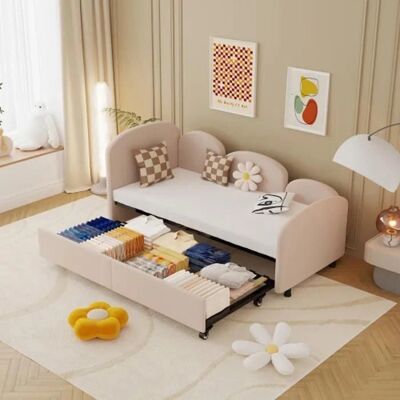 MUVOE Canapé convertible en forme de fleur rose avec rangement - Salon & Chambre d'enfants - Publicité MUVOE Canapé convertible en forme de fleur rose avec rangement - Salon & Chambre d'enfants - Publicité