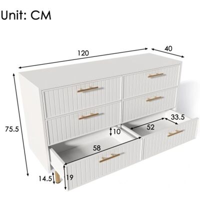 MUVOE Commode Blanche - Mobilier de rangement moderne et élégant - Publicité MUVOE Commode Blanche - Mobilier de rangement moderne et élégant - Publicité