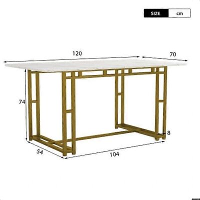 MUVOE Table à manger doré 120x70cm avec 4 chaises - Publicité MUVOE Table à manger doré 120x70cm avec 4 chaises - Publicité