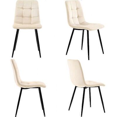 Ensemble de Chaises de Salle à Manger MUVOE - Tapissé, Velours, Métal - 4 pièces - Publicité Ensemble de Chaises de Salle à Manger MUVOE - Tapissé, Velours, Métal - 4 pièces - Publicité