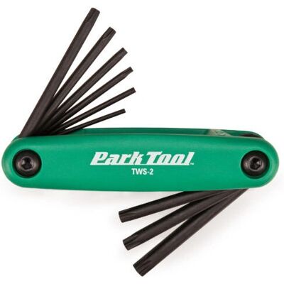 Park Tool TWS-2 Opvouwbare Torx-sleutelset - Groen - Gereedschapsset Park Tool TWS-2 Opvouwbare Torx-sleutelset - Groen - Gereedschapsset