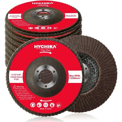 Discos abrasivos HYCHIKA 115mm - Pack de 10 para acero, metal, madera Discos abrasivos HYCHIKA 115mm - Pack de 10 para acero, metal, madera