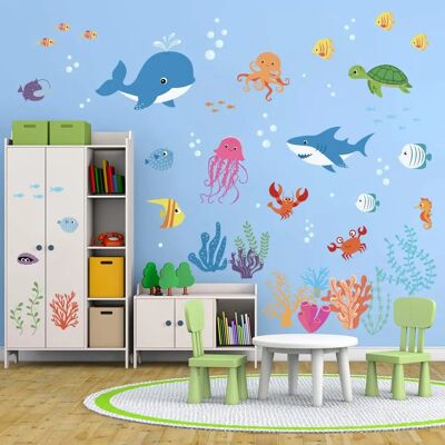 Decalmile - Under the Sea Dolphin Fish - Adesivos de parede Decalmile - Under the Sea Dolphin Fish - Adesivos de parede