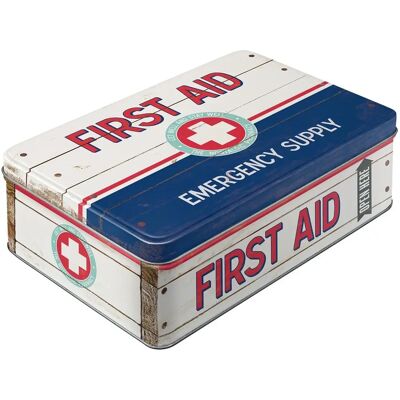 ART Boîte de Rangement Bleue First Aid - Design Nostalgique 2,5L ART Boîte de Rangement Bleue First Aid - Design Nostalgique 2,5L
