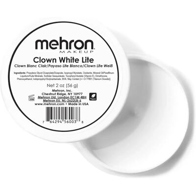 Maquillage White Lite 2 Oz Mehron - Blanc de Clown, Mime, Théâtre - Publicité Maquillage White Lite 2 Oz Mehron - Blanc de Clown, Mime, Théâtre - Publicité