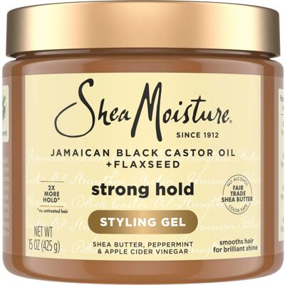 SheaMoisture Jamaican Black Castor Oil Strong Hold Styling Gel - Shea Moisture Shea Moisture, Shea Butter, Peppermint & Apple Cider Vinegar, 15 oz SheaMoisture Jamaican Black Castor Oil Strong Hold Styling Gel - Shea Moisture Shea Moisture, Shea Butter, Peppermint & Apple Cider Vinegar, 15 oz