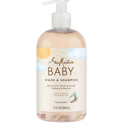 Shea Moisture SheaMoisture Baby Wash & Shampoo Virgin Coconut Oil - Baby Wash & Shampoo - Publicité Shea Moisture SheaMoisture Baby Wash & Shampoo Virgin Coconut Oil - Baby Wash & Shampoo - Publicité